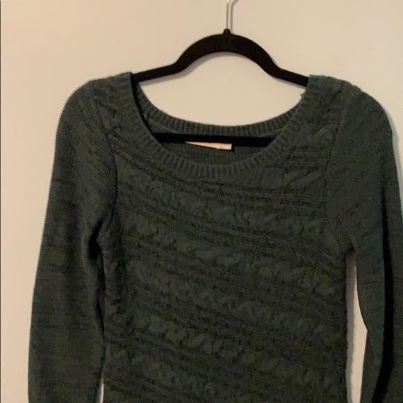 Fitted Forest Green Sweater Dress - Picture 2 of 6